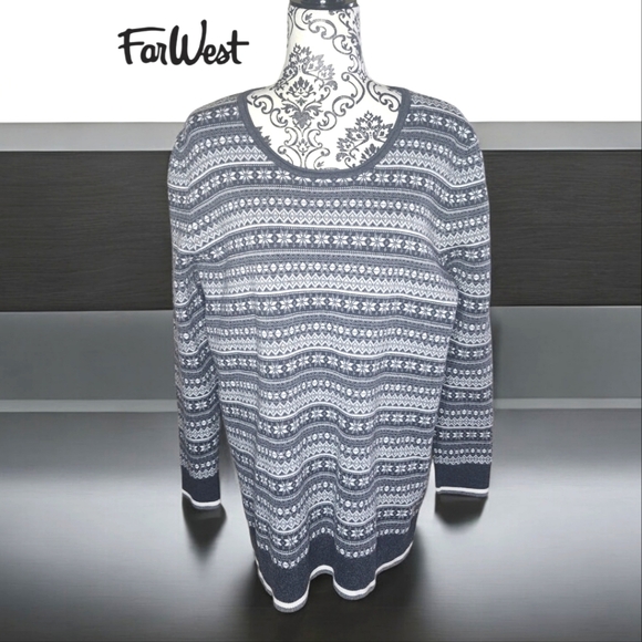 FARWEST Snowflake Pattern Long Sleeve- XLarge - Picture 1 of 4